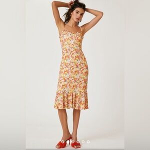 Anthropologie‎ Hutch Sweetheart Bustier Ditsy Floral Midi Dress Size M